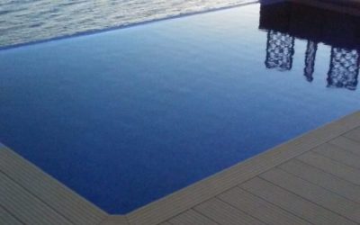 Synthetic decking in pool